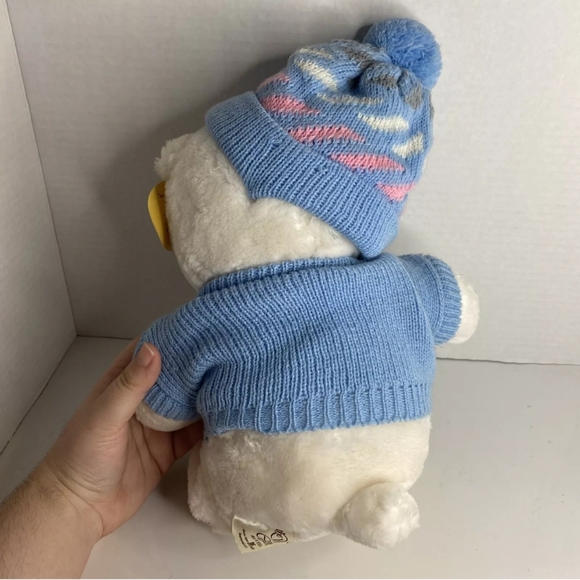 NWT Vintage Westcliff Collection Winter Hat Sweater White Bear Plush Stuffed Toy - Picture 5 of 6